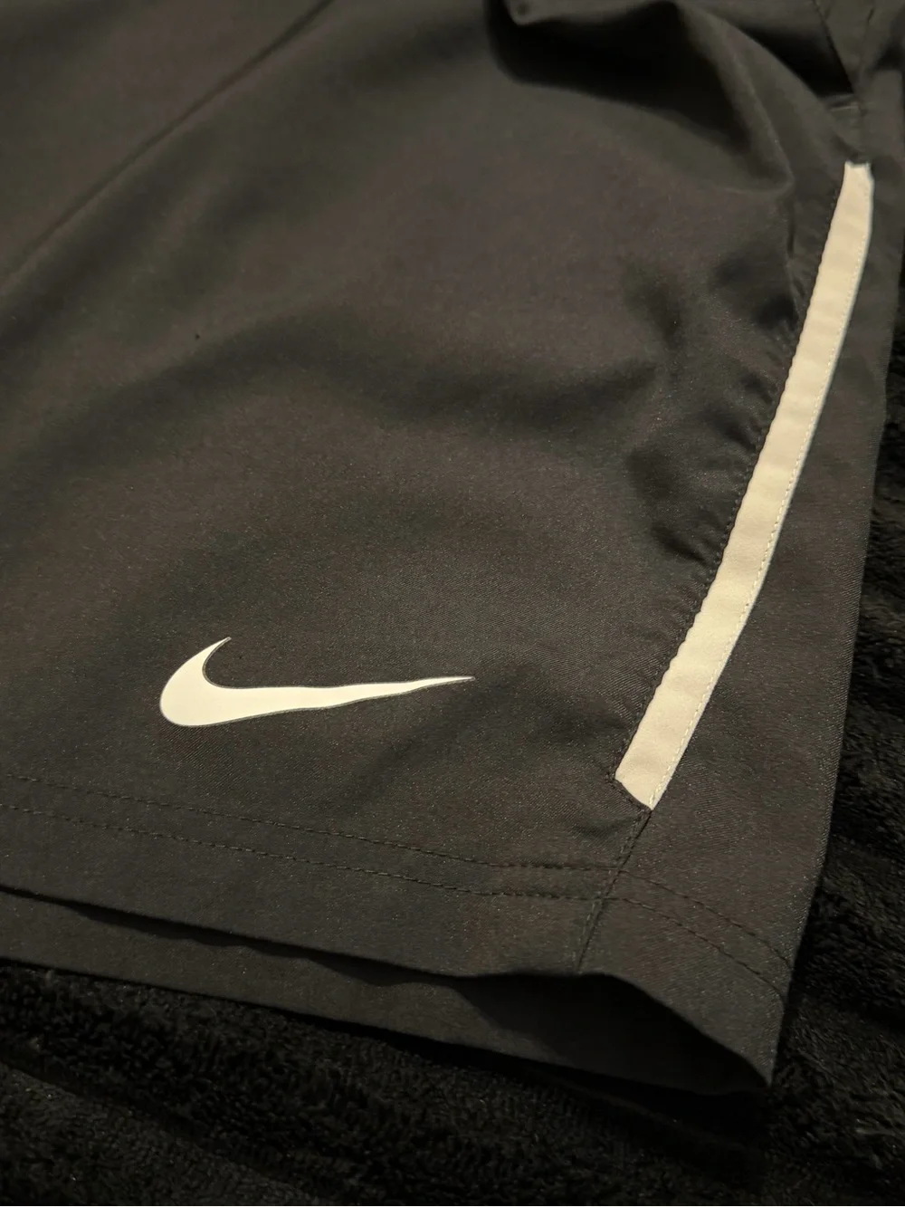 Nike Men’s Black Athletic Shorts with White Accents